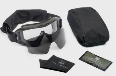 Revision 4-0309-0201 Desert Locust Goggles Mil Essential Kit Black w 2 Lens, NIB