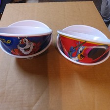 Ciotole per cereali Kelloggs anni 90 SET COMPLETO di 4 in plastica 