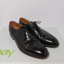 Johnston & Murphy Optima Wingtip Oxford Dress Shoes Mens Sz 10.5 C Black Leather