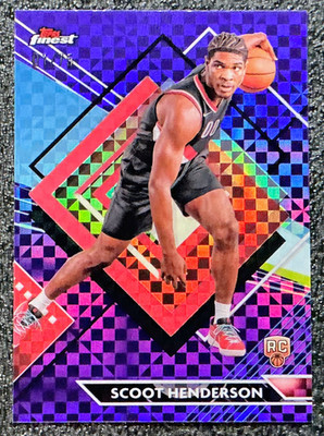 Scoot Henderson 2023-24 Topps Finest #273 Rare Purple X-Fractor 01/75 (RC)