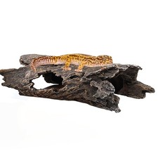 Tfwadmx Leopard Gecko Hide, 10" Reptile Hideout, Resin Simulated Hollow Log f...