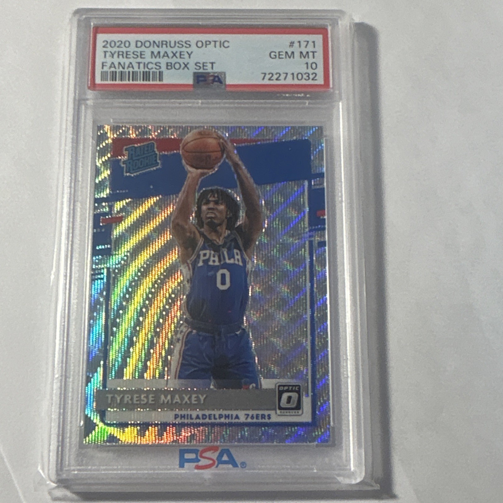 2020-21 Panini Donruss Optic Tyrese Maxey #171 Holo Prizm PSA 10
