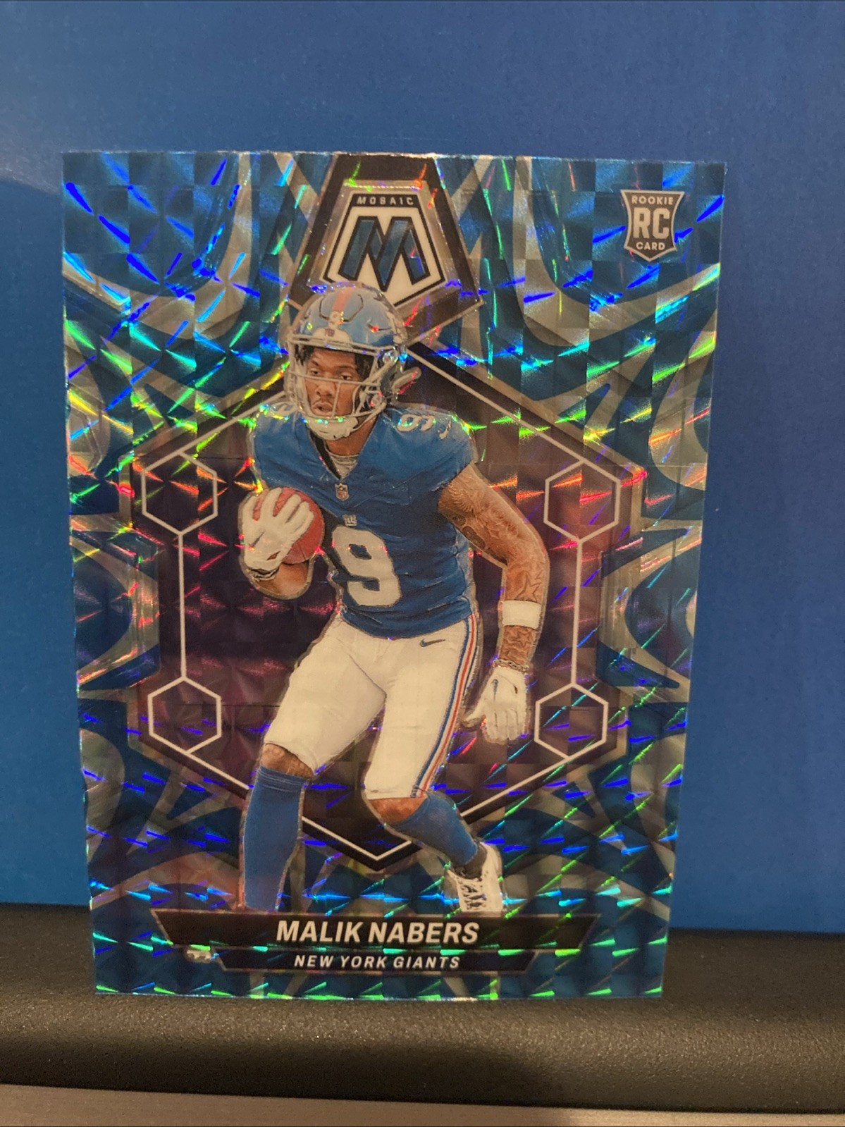 2024 Panini Reactive Blue Mosaic ROOKIE-Malik Nabers-New York Giants-Card#306