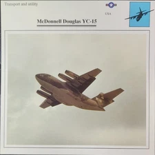 McDonnell Douglas YC 15 Picture Vtg Original Aircraft Detail Collector Card 