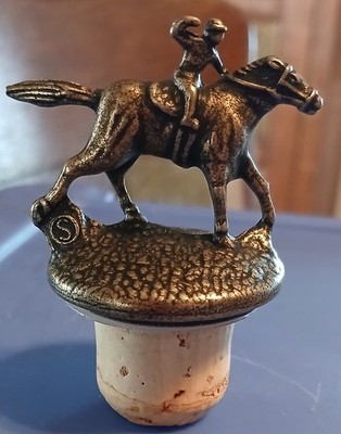 #1 Blanton s Bourbon Whiskey Letter  S  Cork Bottle Stopper Horse & Jockey