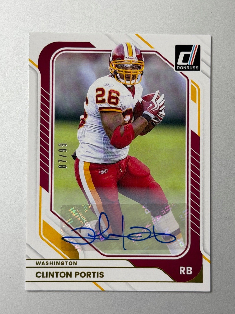 2026 Panini Donruss Clinton Portis #189 Autograph /99 Redskins Auto