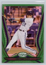 2020 PANINI CHRONICLES #24 CHRISTIAN YELICH CERTIFIED GREEN MILWAUKEE BREWERS
