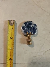 Vintage Painted Stoneware Lamp Finial 