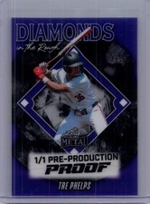 Tre Phelps 2025 Leaf Metal Baseball 1/1 Pre Production Proof