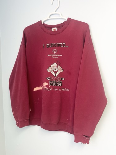 Vintage Y2K Polar Plunge Sweatshirt Special Olympics Wisconsin XXXL Distressed - Picture 4 of 14