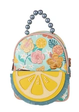 Loungefly Tropical Lemon Floral Convertible Mini Backpack & Crossbody Bag