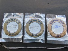 Edco Copper Foil tape 2ea.silver coated 1/4x36 1ea.1/2x36