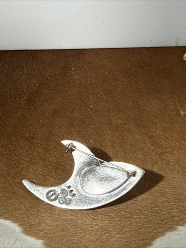 925, Sterling Silber Taxco signierte Sigi Pineda Brosche, Vintage mit grünem Stein - Bild 2 von 6