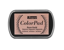 Jacquard ColorPad Archival Pigment Ink Stamp Pads- Metallic Rose Gold,Ink Pads