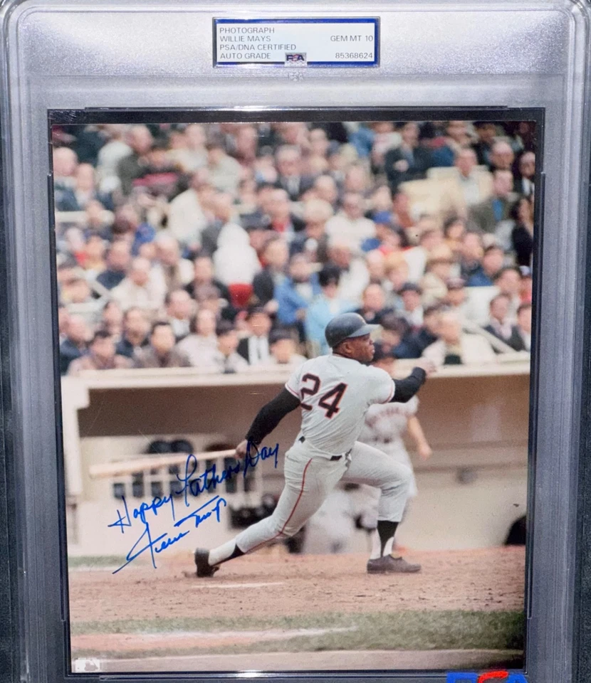 Willie Mays "w/ Happy Fathers Day" Signed 8x10 Autograph Photo Auto PSA 10 RARE! - Image 2 of 4