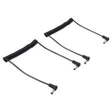 2Pcs 5Ft 5.5mm x 2.5mm Male to Male DC Power Cable Right Angle Extension Cable