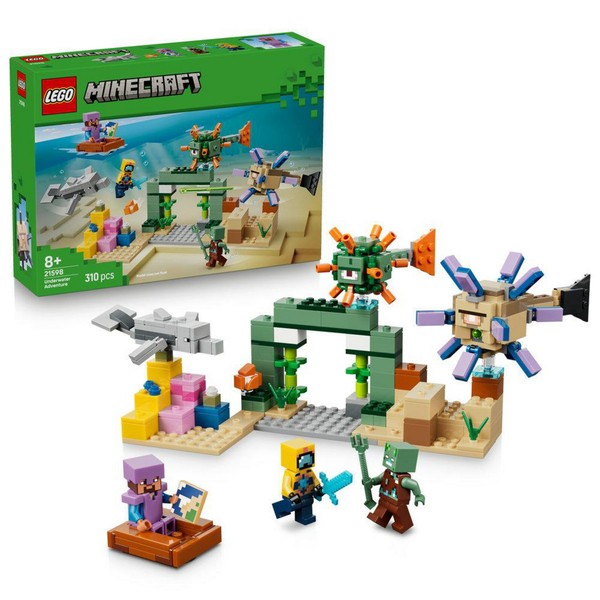 Lego Minecraft 21598 Unterwasser-Abenteuer Bausatz, Mehrfarbig-image
