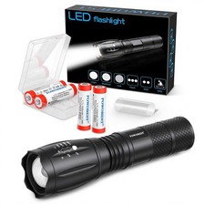 LED Torch Super Bright with Rechargeable Battery High Lumens Adjustable Focus