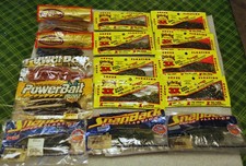 Lot of 15 (opened) pkgs soft baits – Strike King, Power Bait, Snap Back - Bass