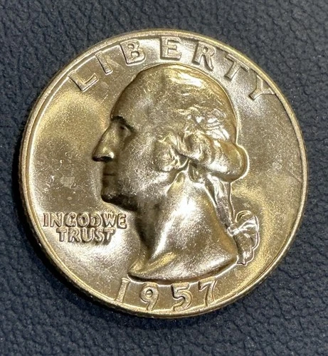 1957 D 25C Washington Quarter - Choice BU - 90% Silver