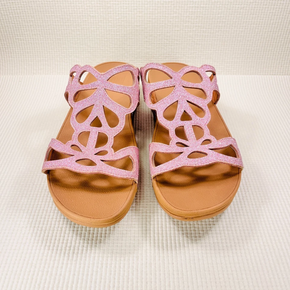 Sandalia FitFlop Bumble Slide Rosa Cristal Estrás Para Mujer Talla 10 Foto 2 de 4