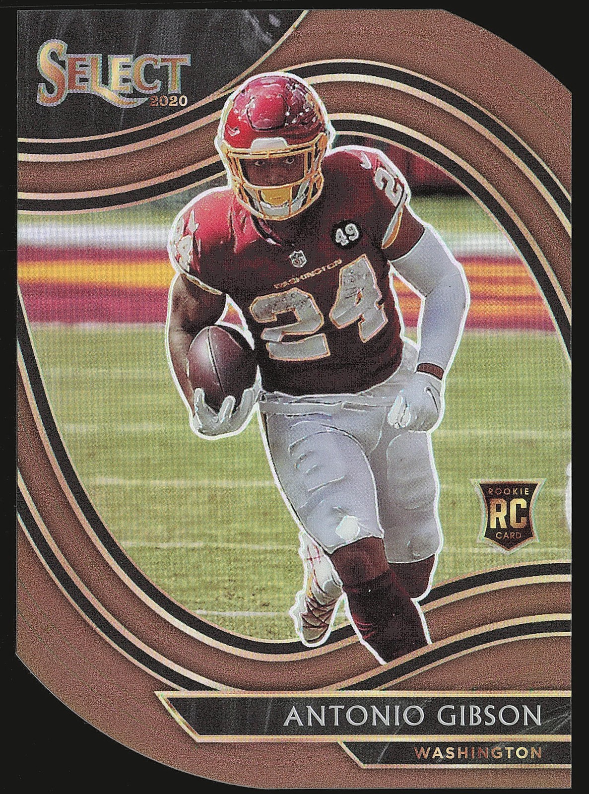 2020 Panini Select #372 Antonio Gibson Copper Prizm Die Cut #/355 SN,RC