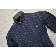 Lacoste Button Up Dress Shirt Mens Size Small or 39 Blue Cotton Front Pocket
