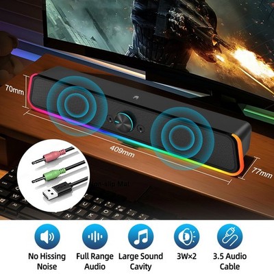Tragbare Soundbar USB Betriebene Lautsprecher Stereo für PC Laptop Laptops 2025