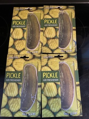 NEW Lot of 4 Archie McPhee Pickle Air Freshener Dill Scent Great for Car or Frig