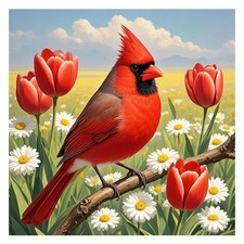 Diamond Painting Kits for Adults Cardinal, Round Full Drill Diamond Art Kits,