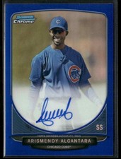 2013 Bowman Chrome Prospects Blue Refractor /150 Arismendy Alcantara Auto