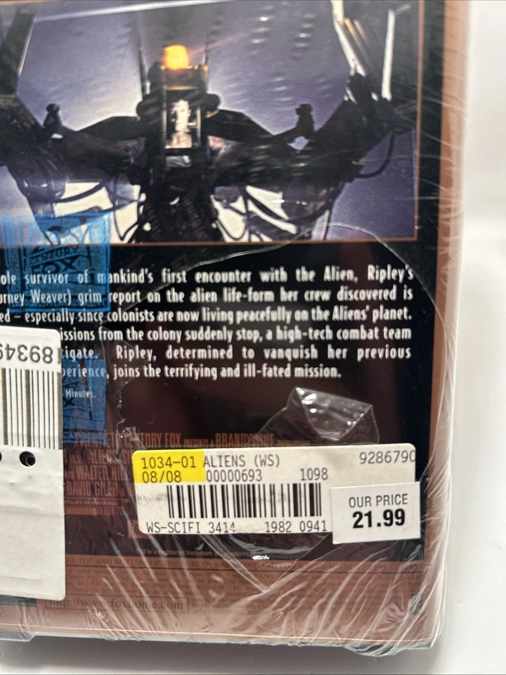 Aliens (VHS, 1997 Release THX Widescreen) NEW SEALED WATERMARKS! - Image 3 of 4