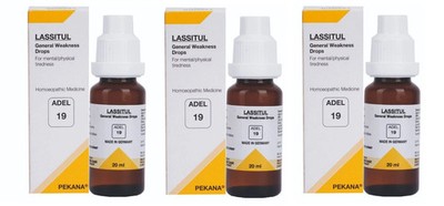 ADEL 19 Weakness Drops Pack of 3 Natural Homeopathic Support for Energy Balance