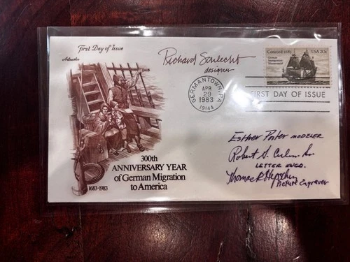 #2040 US Germany Immigration DESIGNED SIGNED Cover 4/29/1983 Germantown PA FDC !
