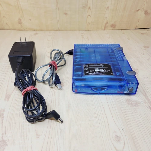 Iomega Zip 100 USB External Disk Drive Z100USB Translucent Blue TESTED