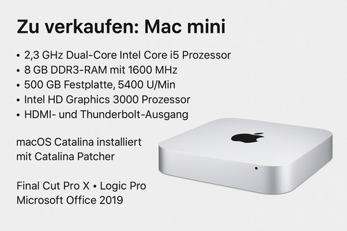 macMini (2011) 500GB HDD 8GB RAM macOS Catalina Intel HD Graphics 3000