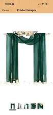 Sheer Chiffon Curtain Solid Green 5ft x 10ft for wedding arch