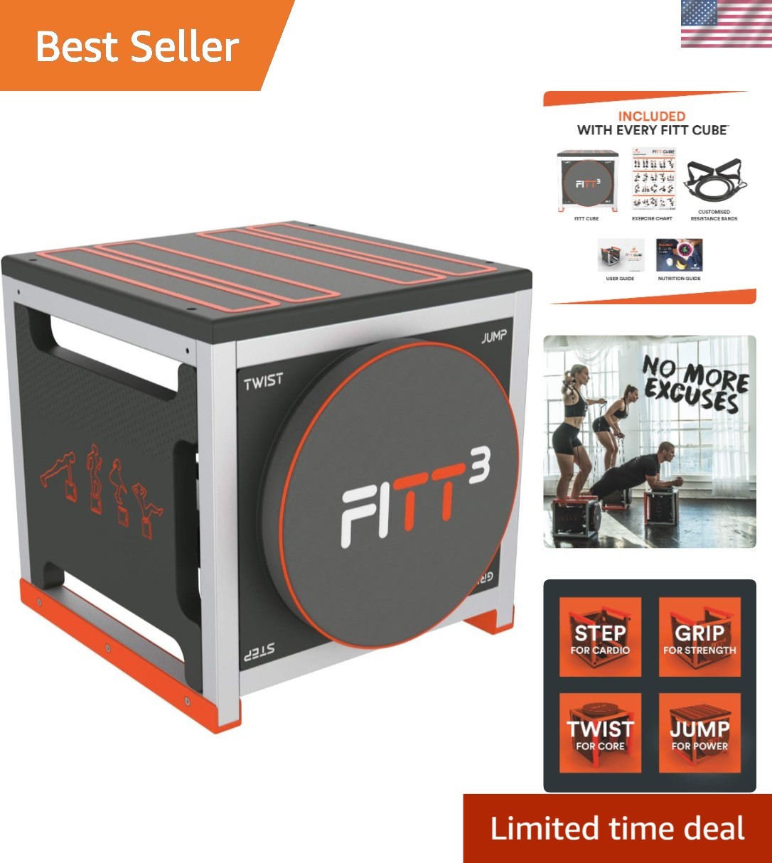Unisex HIIT Total Body Workout Machine - Compact, LED Display, 100+ Exercises