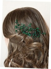 Bridal Women Green Vintage Wedding Party Crystal Rhinestone Vintage Hair Comb