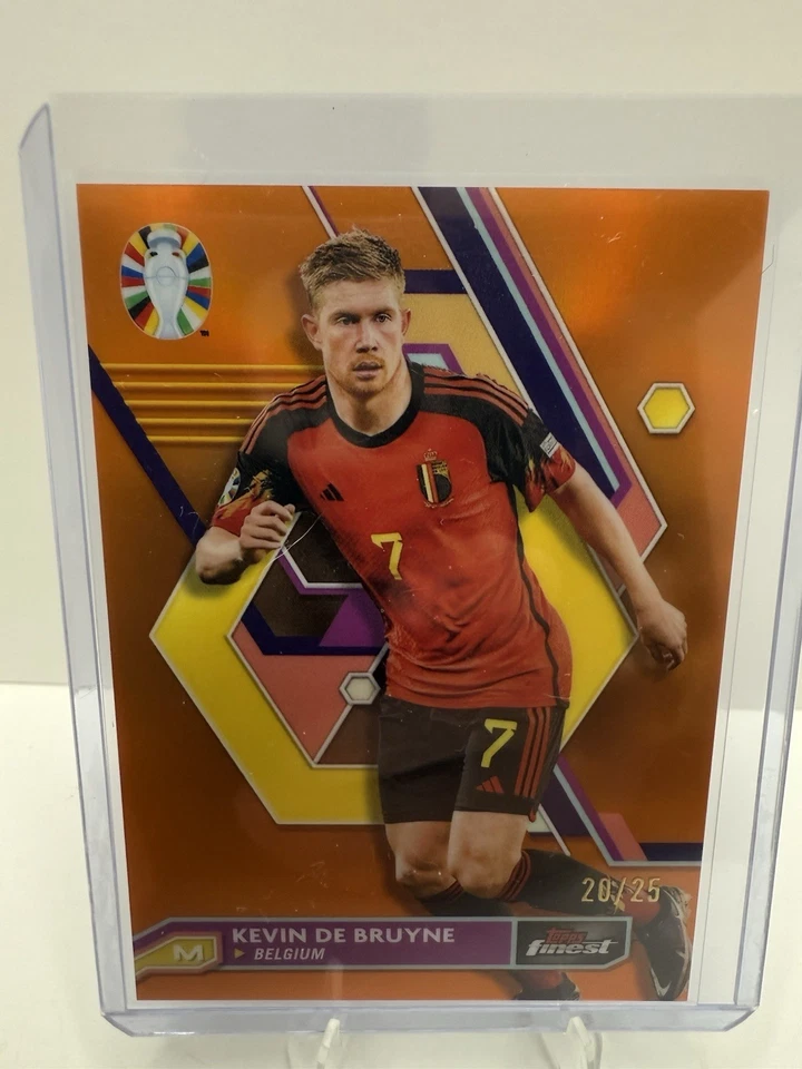 2023 Topps Finest Road To UEFA EURO Kevin De Bruyne Orange Refractor 20/25 - Image 3 of 4