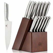 Vestaware Professional Stainless Steel Knife Set - 15-Piece German Steel Kitchen