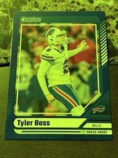 Tyler Bass 2024 Panini Donruss Blue Press Proof #224 Bills