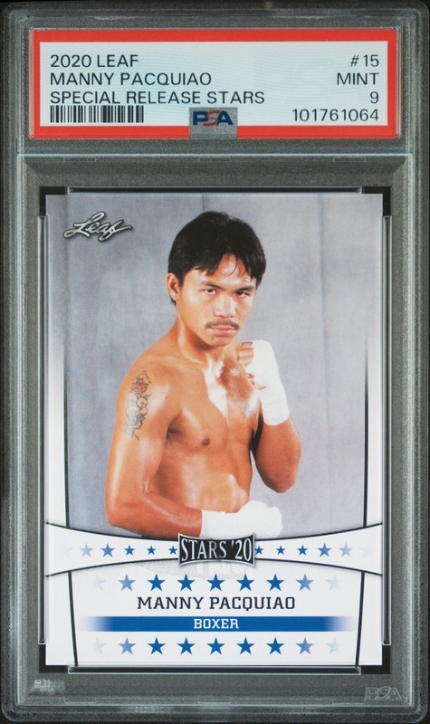 2020 Leaf Stars Manny Pacquiao #15 Special Release Card Boxing PSA 9 Graded Slab