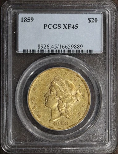 1859-P Liberty Double Eagle — photo from the most recent tracked eBay sale