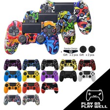 Controller Gel Rubber Case Cover Shell for PS4 Controller - 15 Styles  Colors 