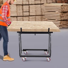 1000lbs Drywall Panel Cart with Adjustable Height & 4 Swivel Wheels