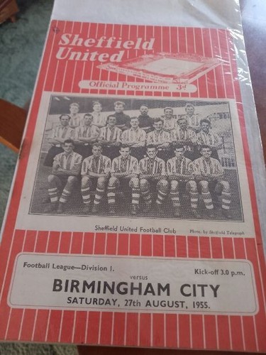 Sheffield United V Birmingham City 1955/1956 Fußballprogramm