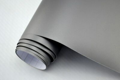 3D Autofolie Chrom - SILBER METALLIC MATT Lackfolie Klebefolie Möbelfolie Dekor 