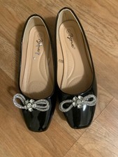 Rhinestone Bow Ballet Flats Sz 7.5-8
