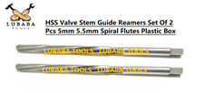 HSS Valve Stem Guide Reamers Set Of 2 Pcs 5mm 5.5mm Spiral Flutes Plastic Box